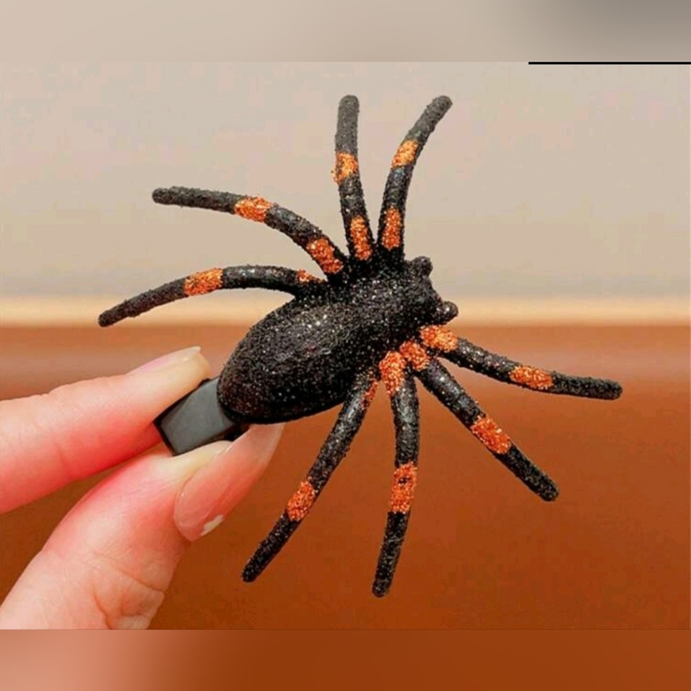 Multi-Color Glitter Spider Design Halloween Scary Party Hairclip